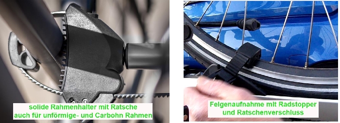 ALUTRANS Impuls Premium Sport faltbar f. AHK, Aktionspreis AHK Fahrradträger für 2 Fahrräder